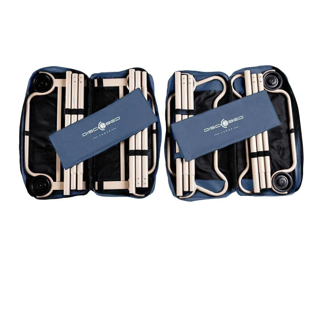 Disc-O-Bed Large Cam-O-Bunk Bunked Double Camping Cot w/ Organizers, Navy Blue