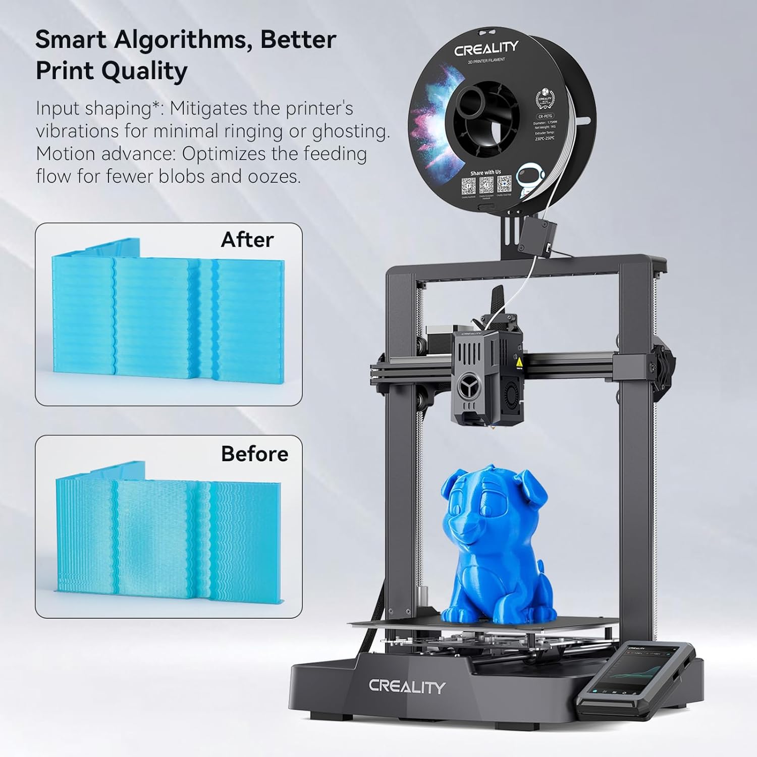 Official Creality Ender 3 V3 KE 3D Printer 500mm/s High Speed Printing Smart Remote Control Auto Calibration 300℃ Printing Temp Ultra-Smooth Motion