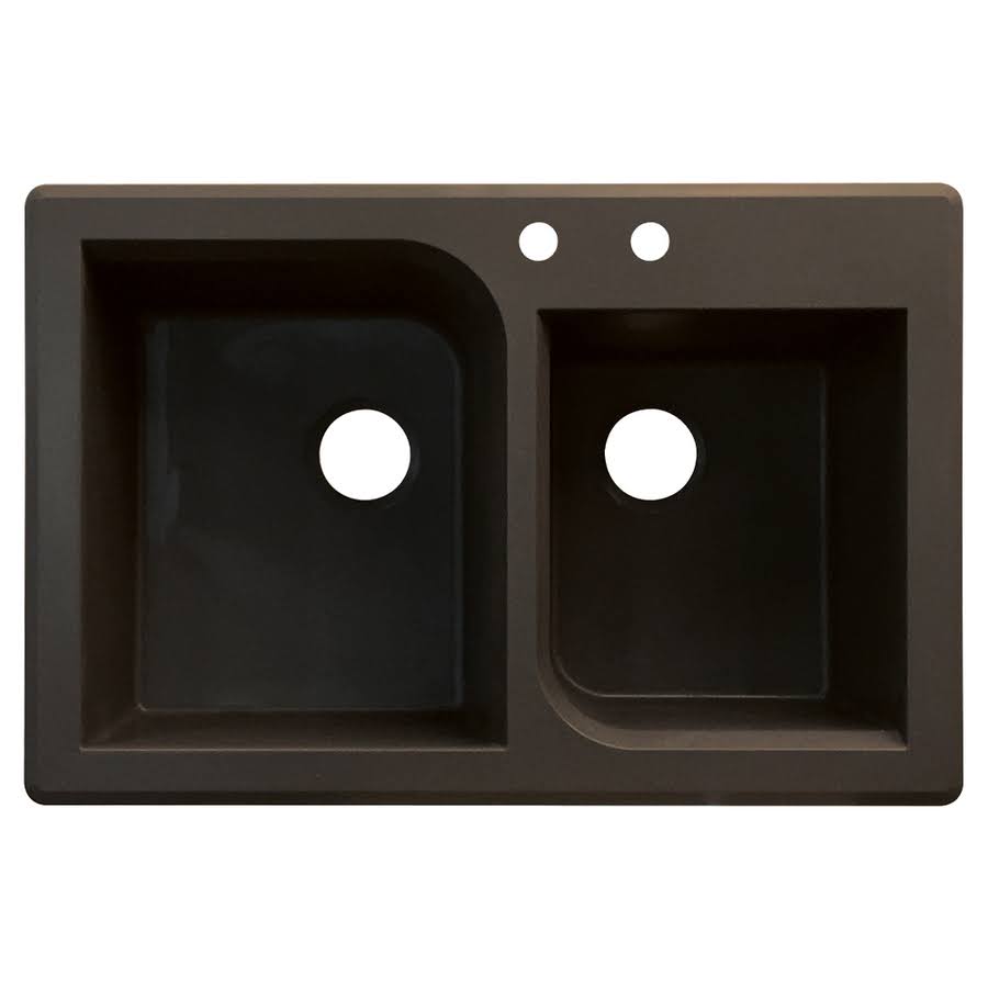 Transolid Radius Granite 33-in Drop-In Kitchen Sink in Espresso