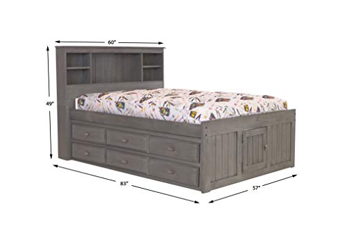 Discovery World Furniture White Full Bookcase Bed with 6 Drawers