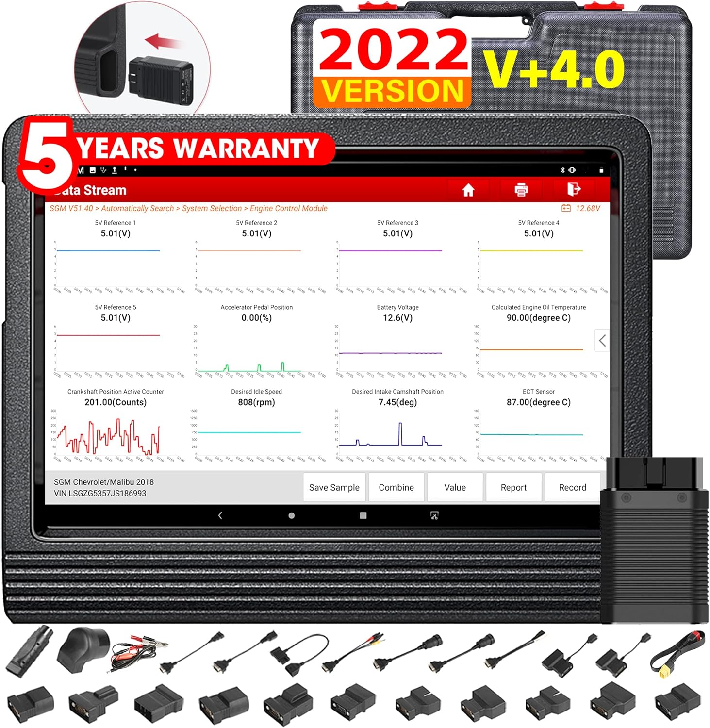 LAUNCH X431 V+ 4.0, 2022 New Full System Scan Tool (Upgrade of X431 PROS V), 31+ Service Functions Auto Diagnostic Scanner, ECU Coding