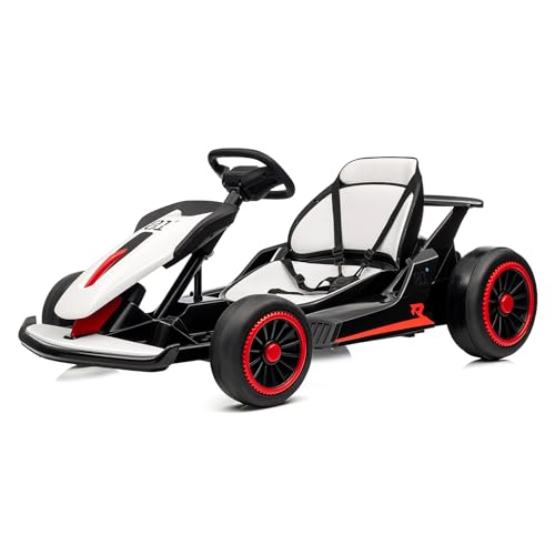 24V Go Kart for Kids, Electric Drift Kart with 2X200W Motor, 7AH Battery, Drift Function, Electric Pedals, and Safety Belt