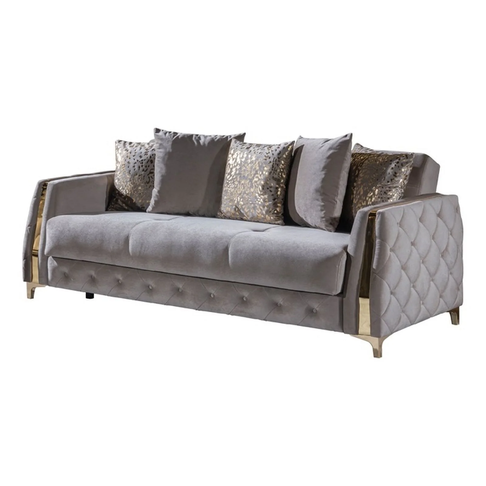 Lust Modern Style 2PC Living Room Set Made with Wood in Taupe