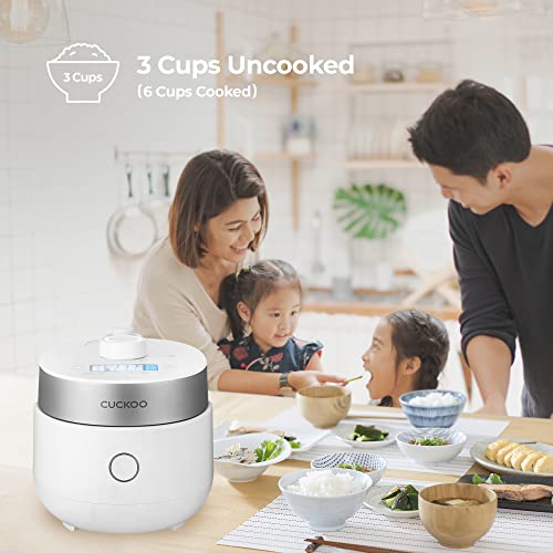 CUCKOO 6-Cup Uncooked / 12-Cup Cooked Induction Heating Twin Pressure Rice Cooker, 16 Menu Modes, Multi-Language Voice Guide