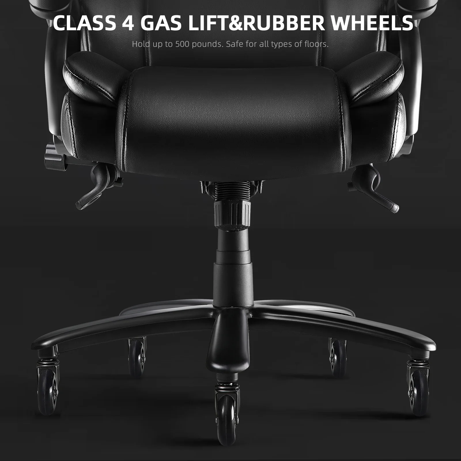 Waleaf Heavy Duty Big and Tall Office Chair 500lbs with Adjustable Lumbar Support,High Back Office Chair for Heavy People
