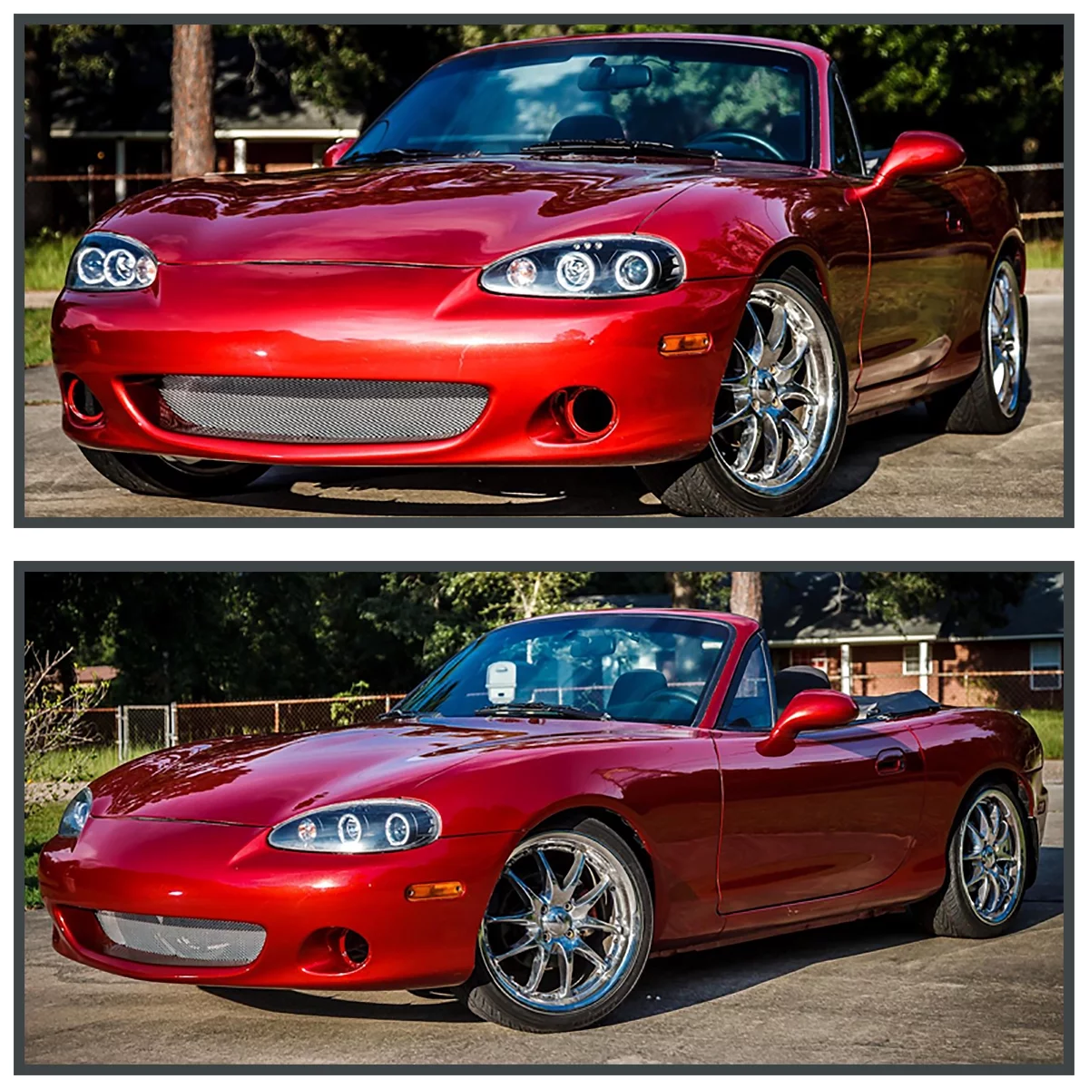 Spec-D Tuning Black Halo Projector Headlights Compatible with 2001-2005 Mazda Miata MX-5 Left + Right Pair Headlamps Assembly - Radiant Selections