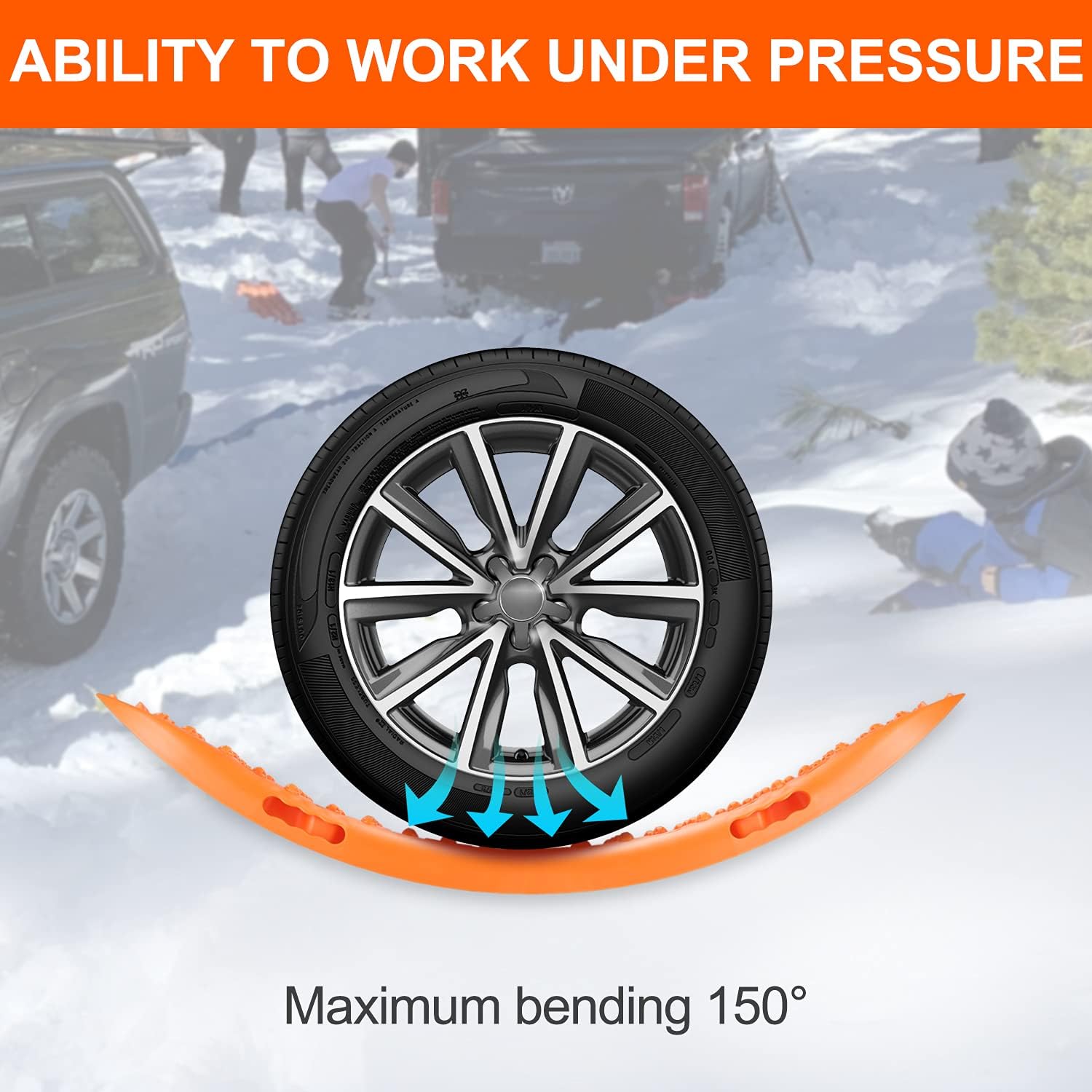 Recovery Boards Traction Tracks, One Pair Recovery Traction Mats, Tire Traction Boards Tool for Off-Road Truck, Cars, Sand, Snow, Mud