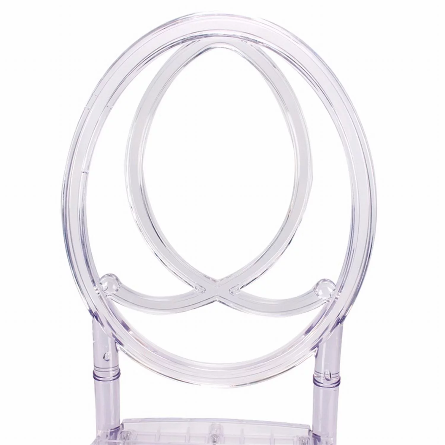 FOH Upgraded 4Pcs Cross Back Stacking In Clear Crystal Chiavari Ghost Chairs, Stackable Transparent Elegant Party Event Wedding Chairs