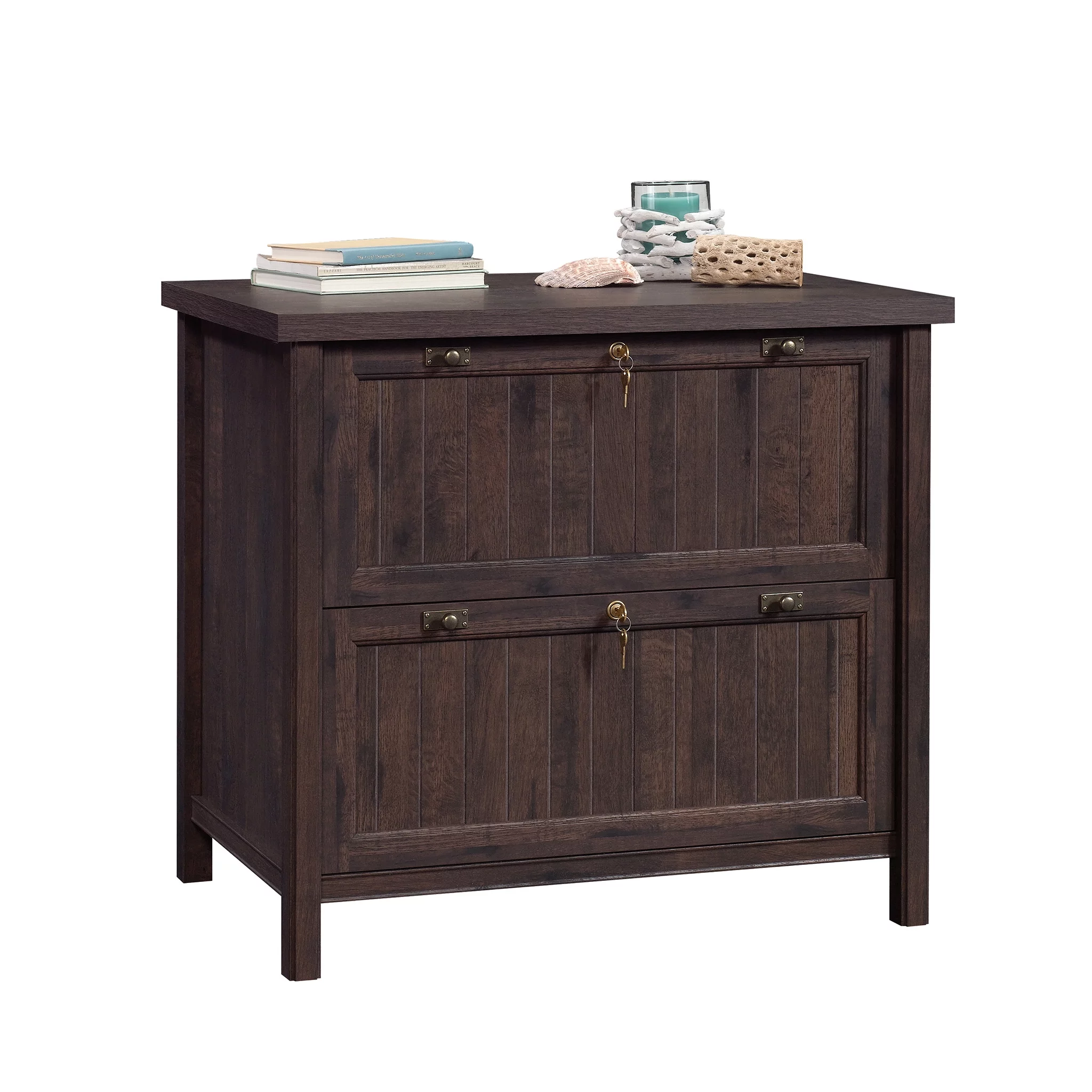 Sauder Costa Lateral File Cabinet, Coffee Oak Finish