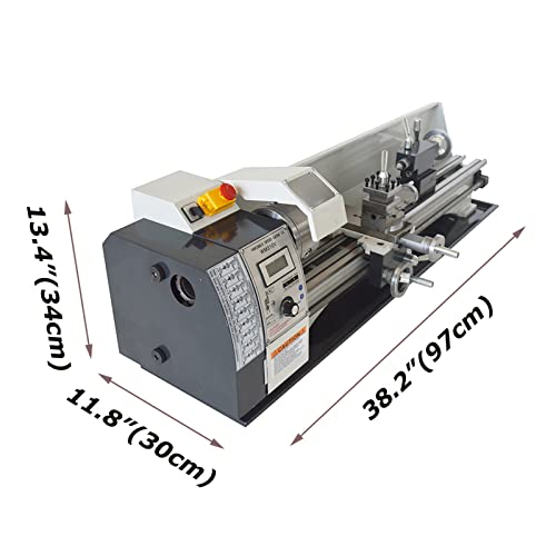 INTBUYING 8"x24" Benchtop Metal Lathe 1100W Brushless Motor 50-2500RPM Precision Mini Lathe Machine for Metal/Woodworking Industrial & Hobby Use with