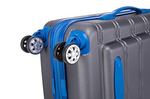 Rockland Melbourne Hardside Expandable Luggage with Spinner Wheels, 2TONENAVY, 2 Piece (20/28)
