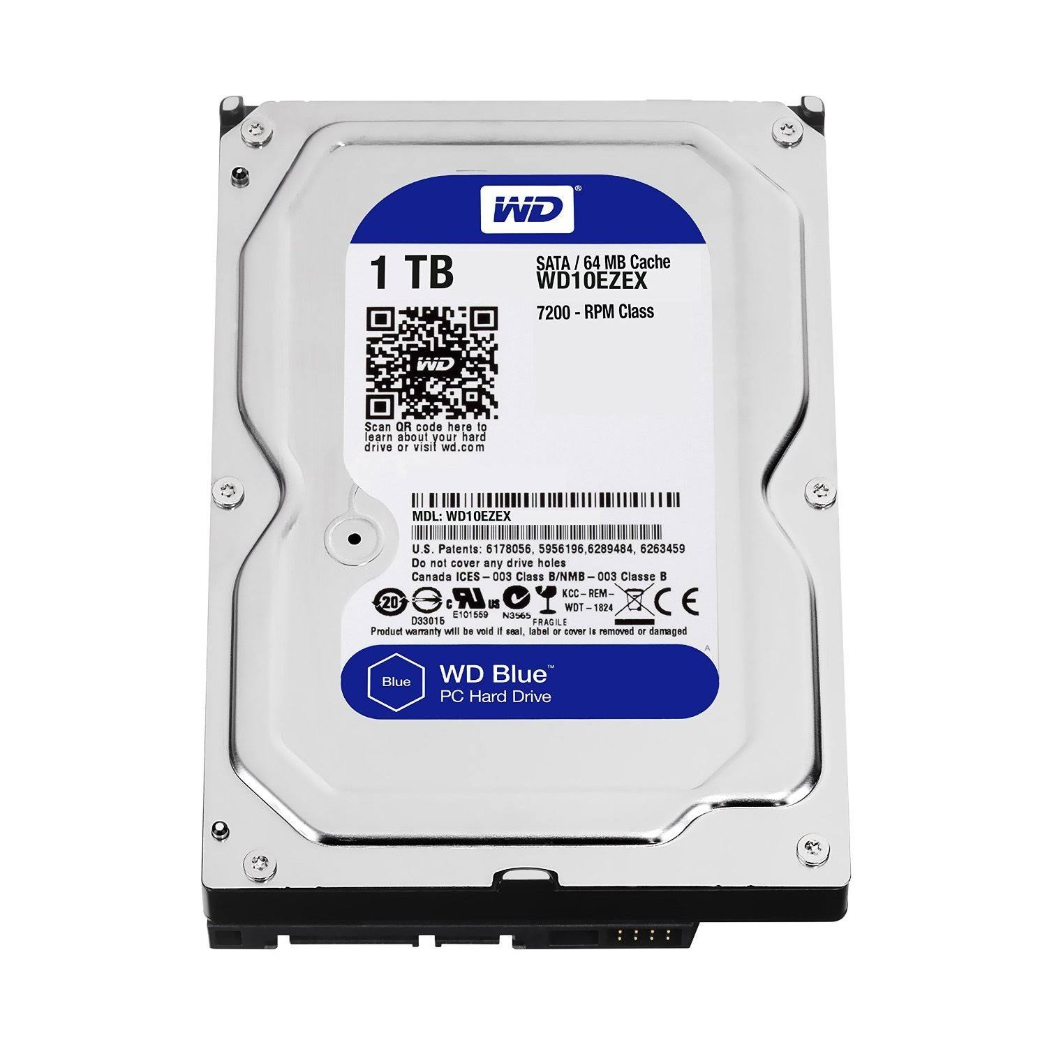 WD Blue 1TB SATA 6 Gb/s 7200 RPM 64MB Cache 3.5 inch Desktop Hard Drive (wd10ezex)