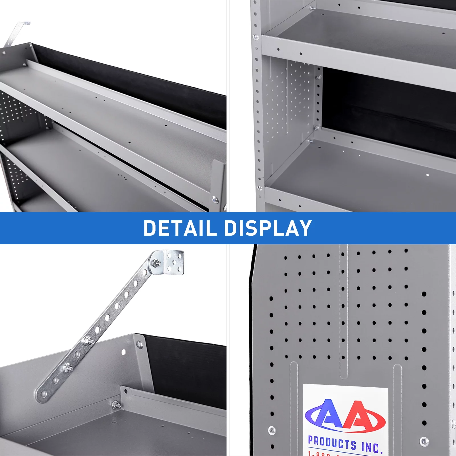 AA Products SH-4304 Steel Van Shelving Storage System Fits for NV200, Transit Connect 2014+, Promaster City and Chevy City Express