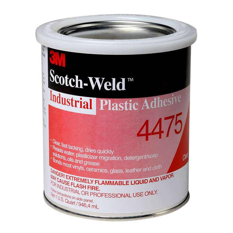 3M 4475 Clear Industrial Plastic Adhesive, 1 Quart