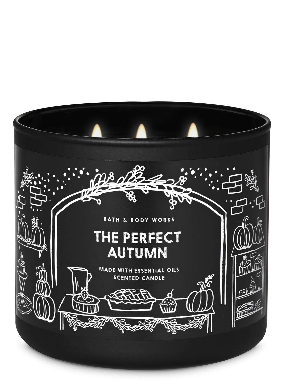 Bath u0026 Body Works Perfect Autumn 3 Wick Candle Large Black - Avayadevconnect