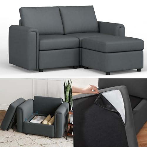 LINSY HOME Modular Sectional Sofa, Convertible U Shaped Sofa Couch with Storage, Memory Foam, Modular Sectionals with Ottomans