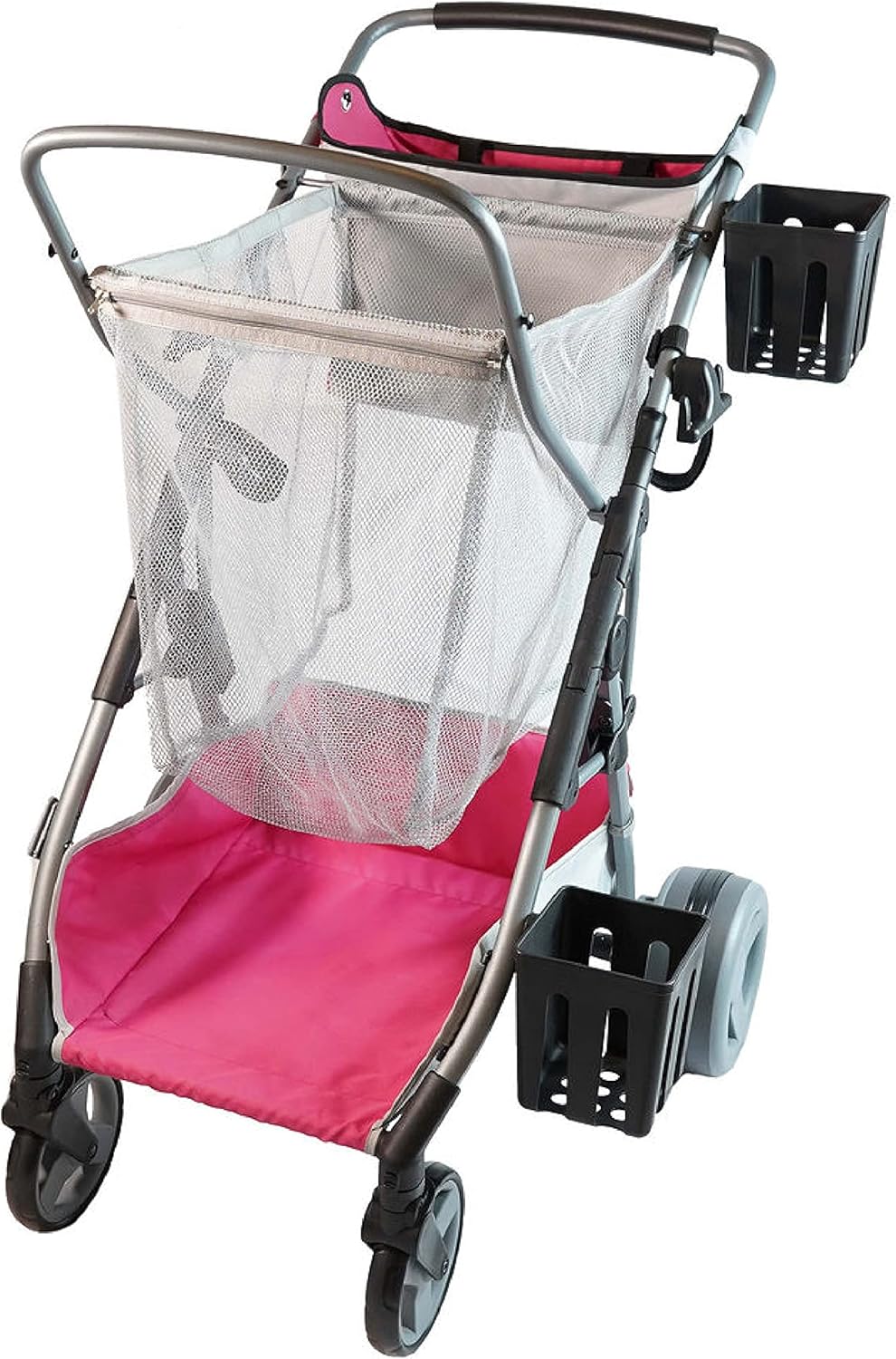 Strolee Beach Compact Folding Cart - All-Terrain Oversized Wheels for Sand and Outdoors - Extra-Large Storage Capacity - Rust Free Aluminum Frame