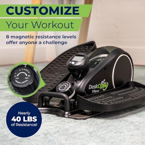 DeskCycle Ellipse Leg Exerciser - Under Desk Elliptical Machine and Foot Pedal Exerciser - Leg Exerciser While Sitting
