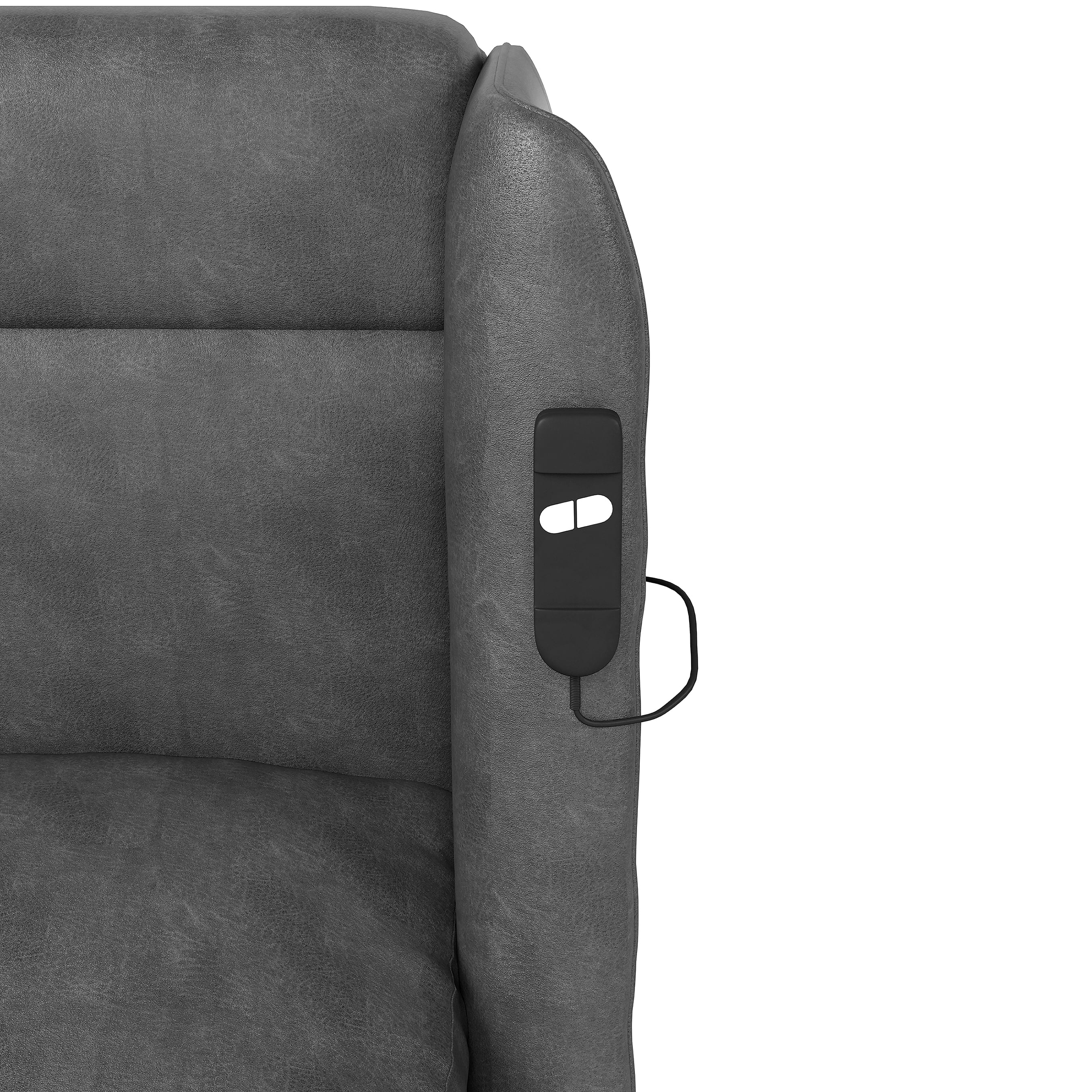 Homesvale Rowan Power Recline and Lift Chair, Gray Faux Leather