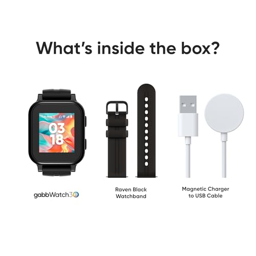 Gabb Watch 3e - GPS Tracker for Kids, Digital Smart Watch, No Social Media or Internet, Fees Required (Silver)