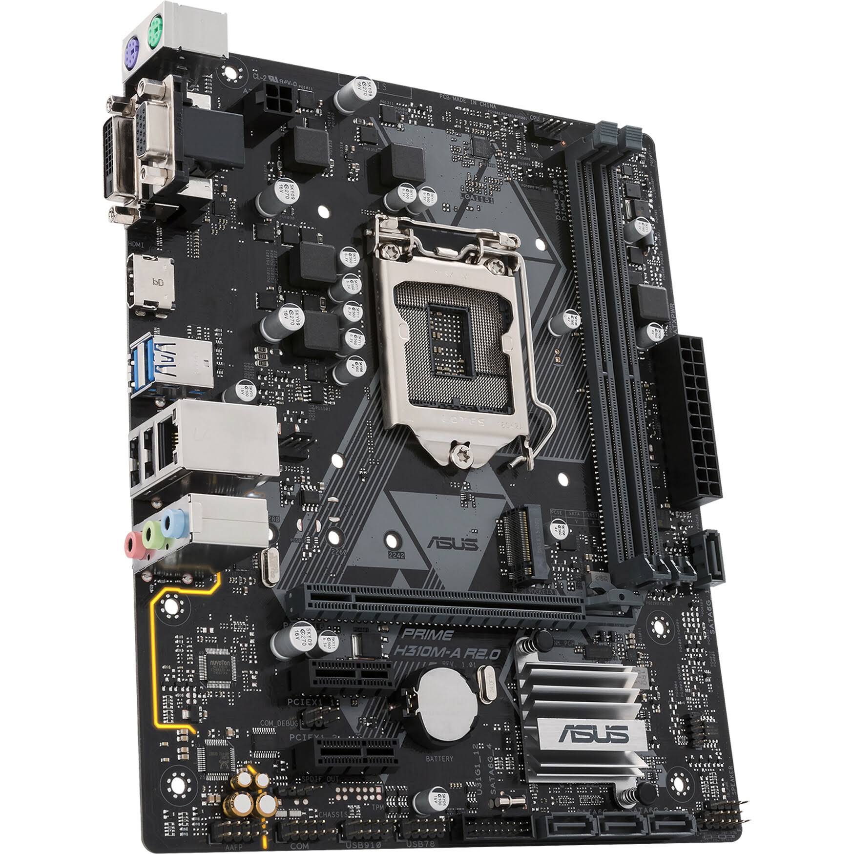 ASUS PRIME H310M-A R2.0/CSM with Intel H310 microATX Motherboard - LGA1151 Socket