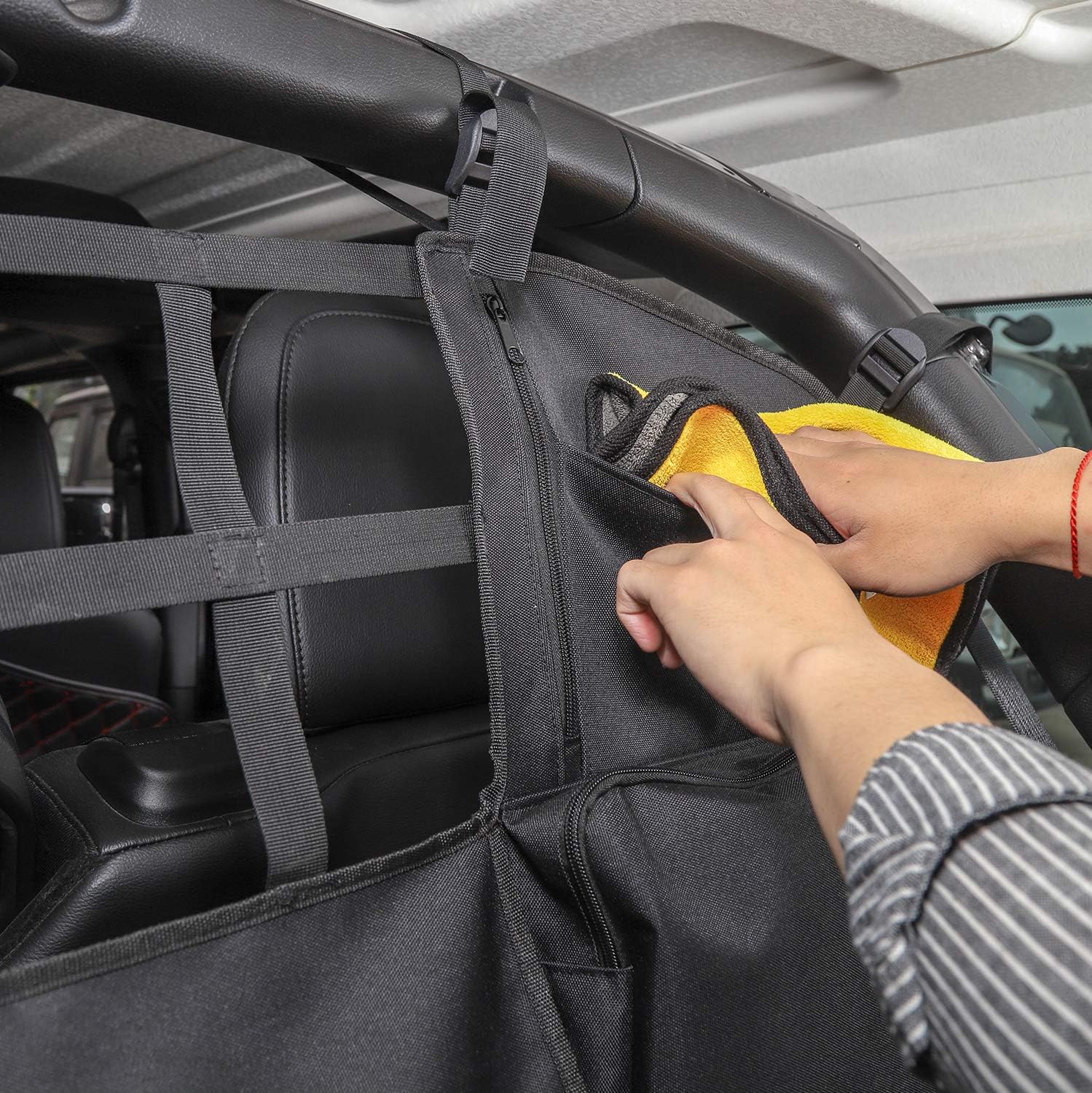 RT-TCZ for Jeep Trunk Storage Bag with Multi-Pockets Tool Kits Organizers Cargo Bag Back Seat Bag for Jeep JK JKU JL JLU Sahara Sport Rubicon