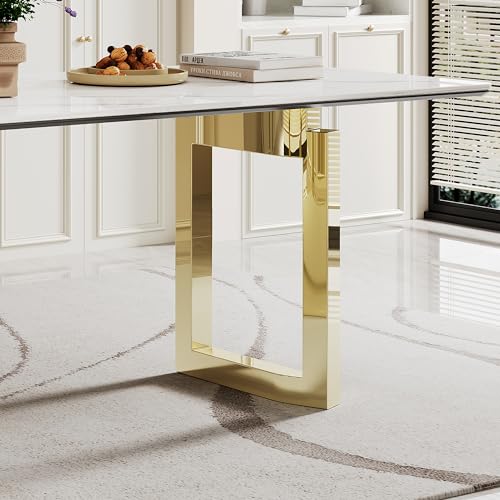 AF ARTISAN FURNITURE 71" Rectangular Sintered Stone Dining Table for 6-8，511