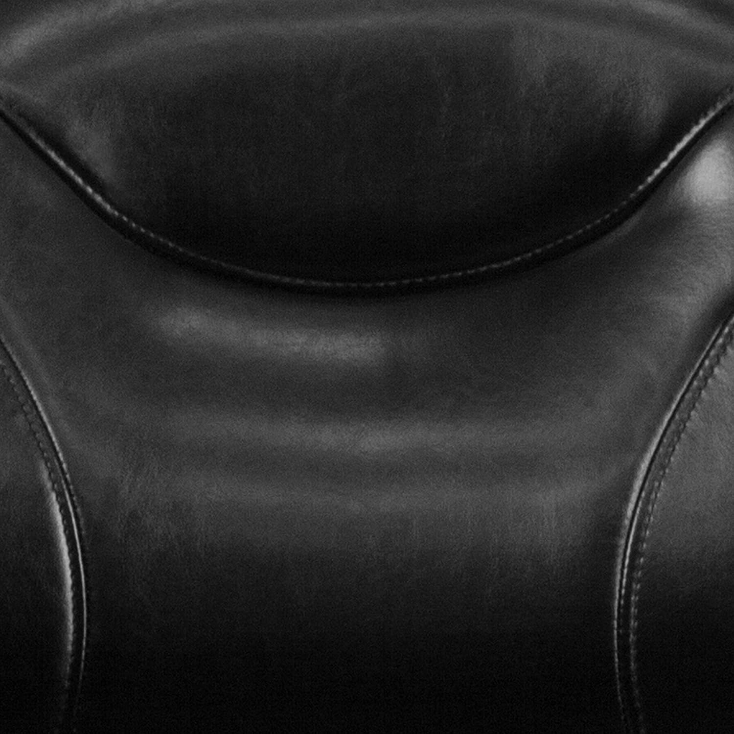 Flash Furniture High Back Black LeatherSoft Executive Ergonomic Wood Swivel Office Chair with Arms