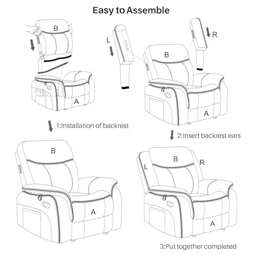 Massage Recliner Chair with Heated, Faux Leather Recliner Chairs for Adults