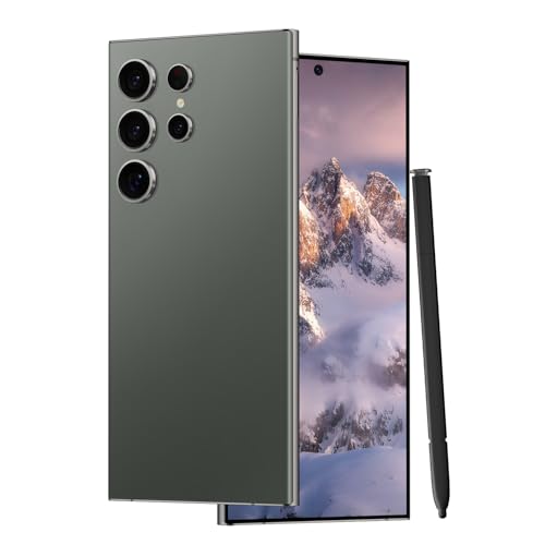 Unlocked Cell Phones C24 Ultra Smartphone Android 13 Phones 8GB+256GB/6.8" HD Screen/Dual SIM/108MP+48MP Camera/6800 mAh/Built-in Pen (Light Cyan)