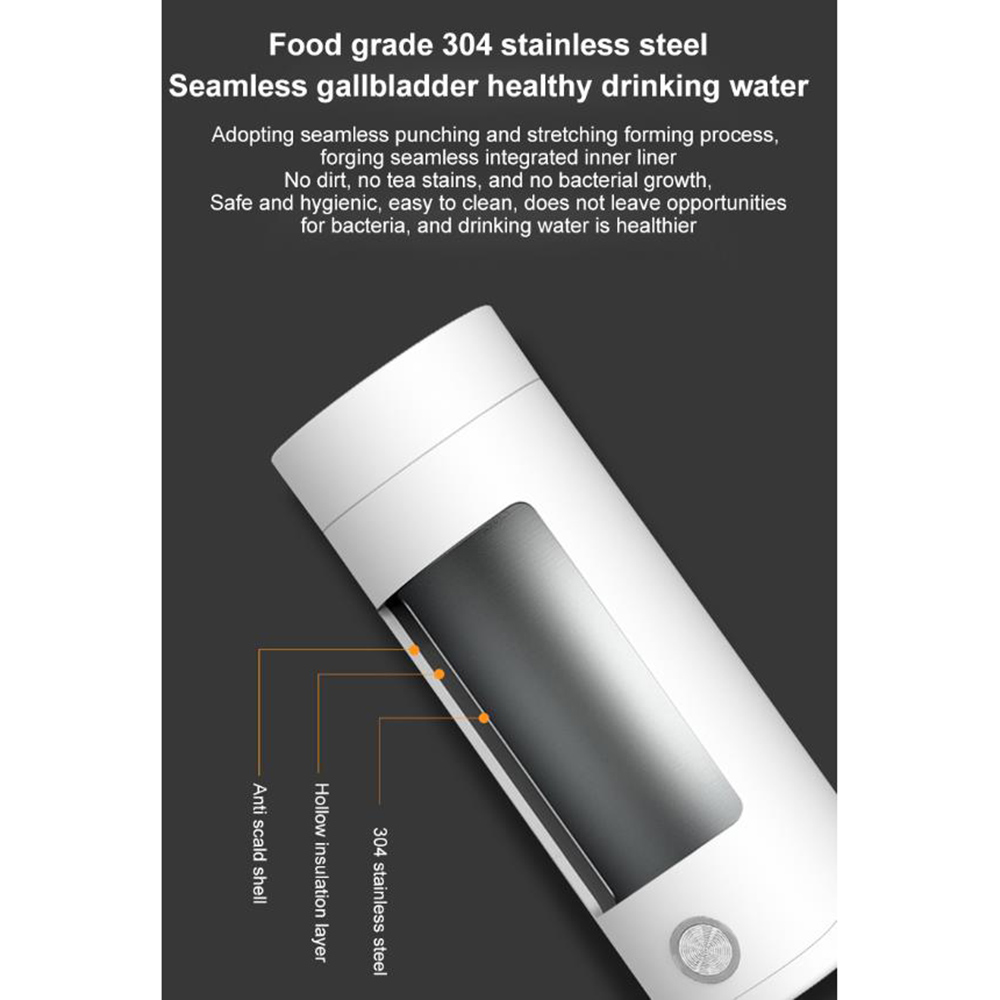 Electric Heating Cup 400ML Mini Portable Kettle Cup Temperature Controlled Smart Thermos Automatic Wellness Kettle Insulated Cup