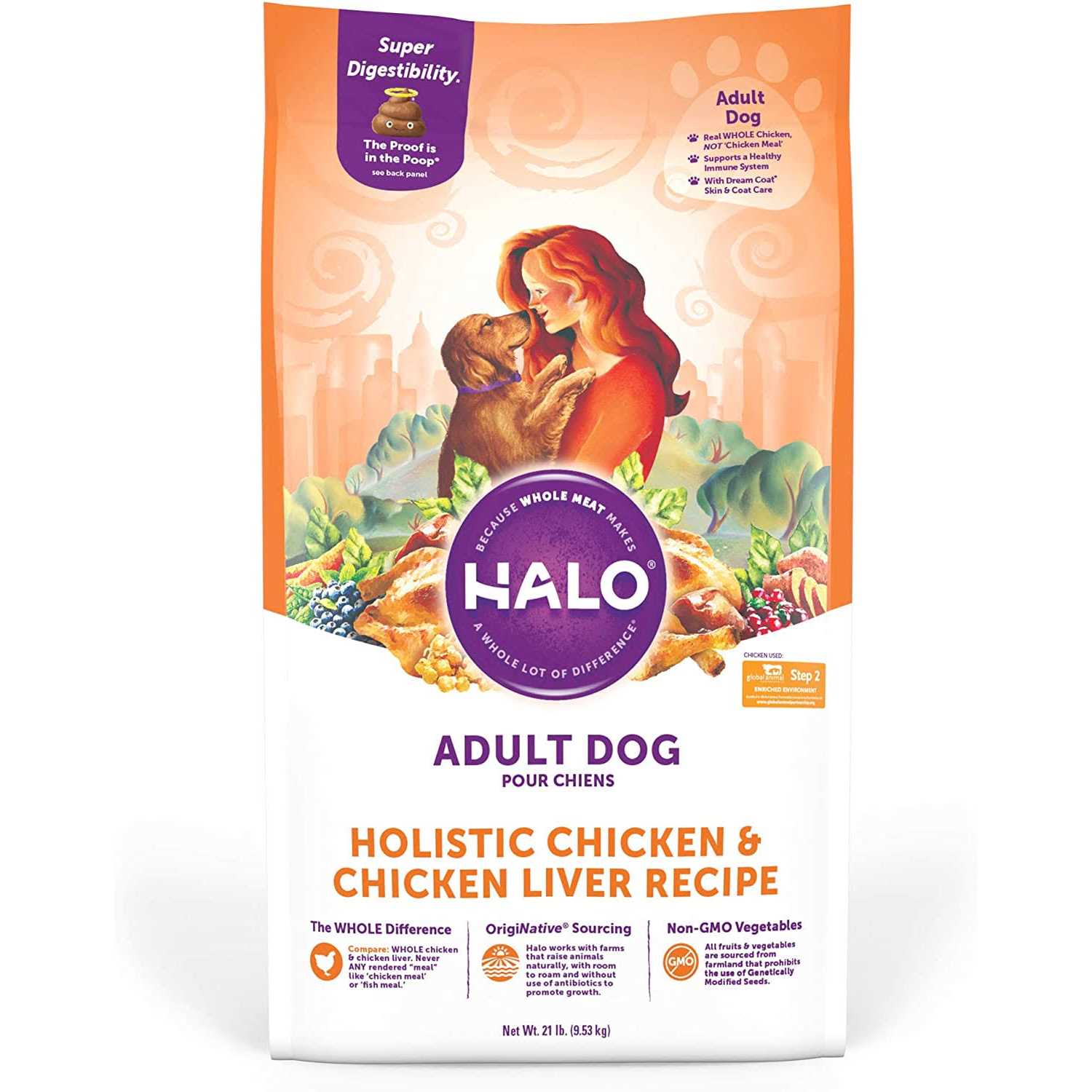 Halo Holistic Chicken &amp; Chicken Liver Adult Dry Dog Food - Pet Supplies online store