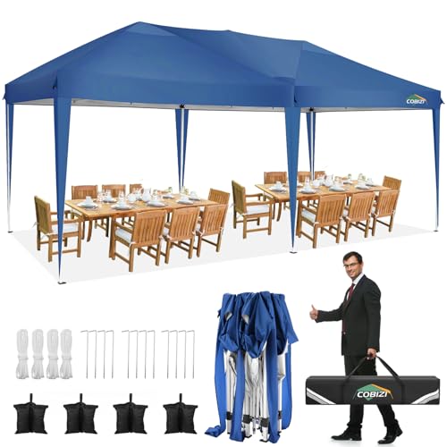 COBIZI 10x10 Pop up Canopy Tent Protable Canopy Tent with 4 Sidewalls Waterproof Commercial Instant Shelter for Parties, Wedding