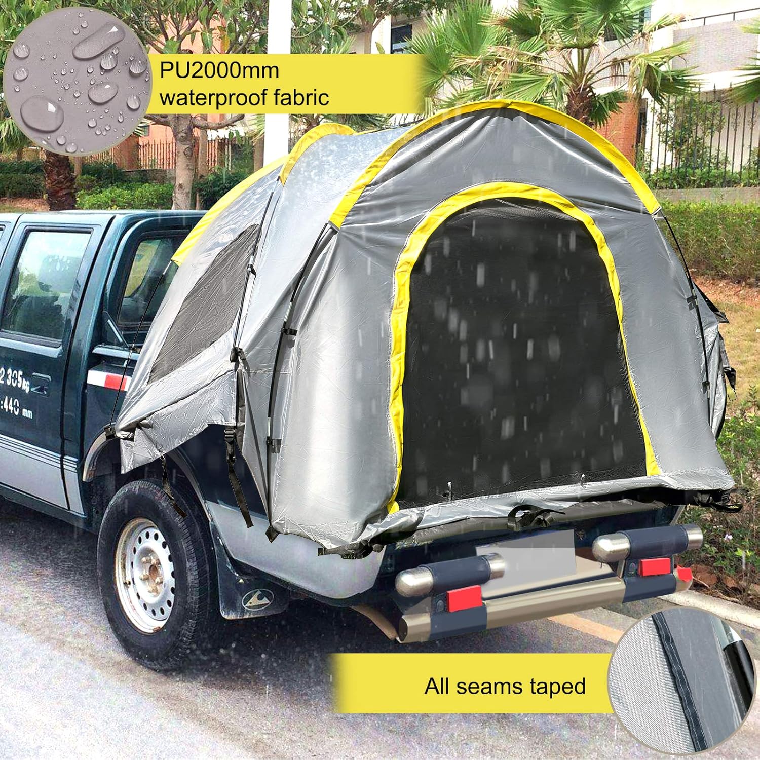 VEVOR Truck Tent 6.4'-6.7' Truck Bed Tent, Full Size Pickup Tent, Truck Camper, 2-Person Sleeping Capacity, 2 Mesh Windows