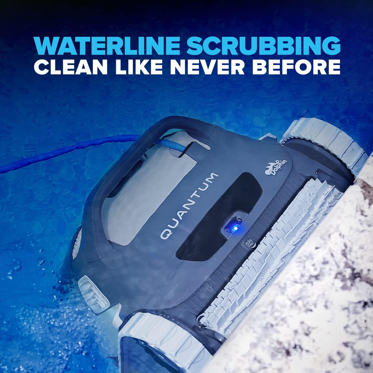 Dolphin Quantum Robotic Pool Cleaner (2024 Model) — Oversized Ultra-Fine and Standard Filter Bin, Weekly Timer, Anti-Tangle Swivel