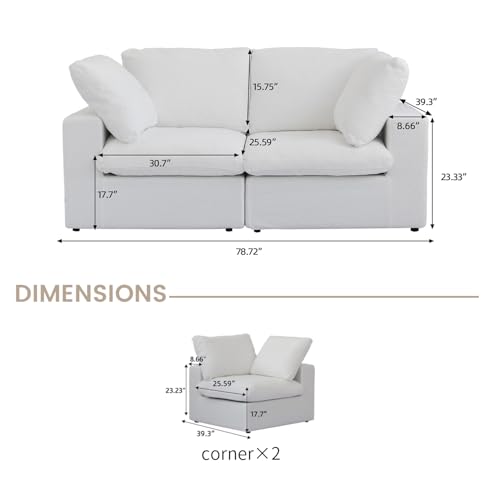 160.6" Cloud Couch Modular Sectional Sofa for Livingroom,Oversized Convertible Sofa with Storage Ottomans,6 Seat Wide Couches