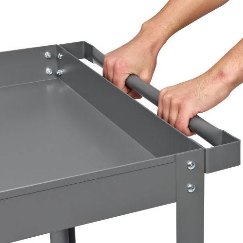 2 Shelf Deep Tray Steel Stock Cart, 800 lb. Capacity, 36x22L x 24x22W x 32x22H