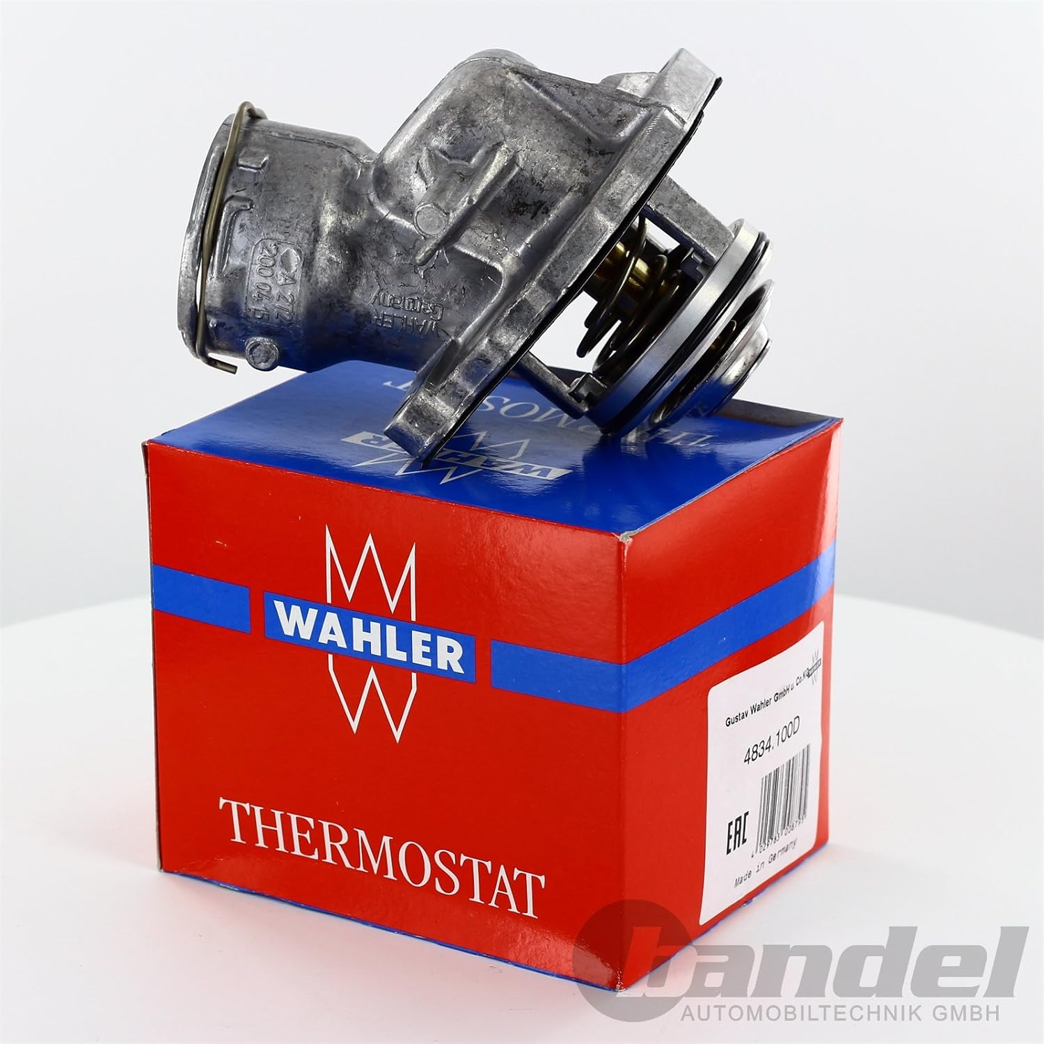 Mercedes-Benz Engine Thermostat + Housing + Sensor + Seal Wahler OEM 483 4100D Pack of 2