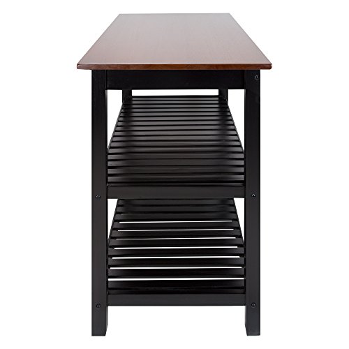 Casual Home Kitchen Island with Solid American Hardwood Top, Natural/White, 40" W (373-91)