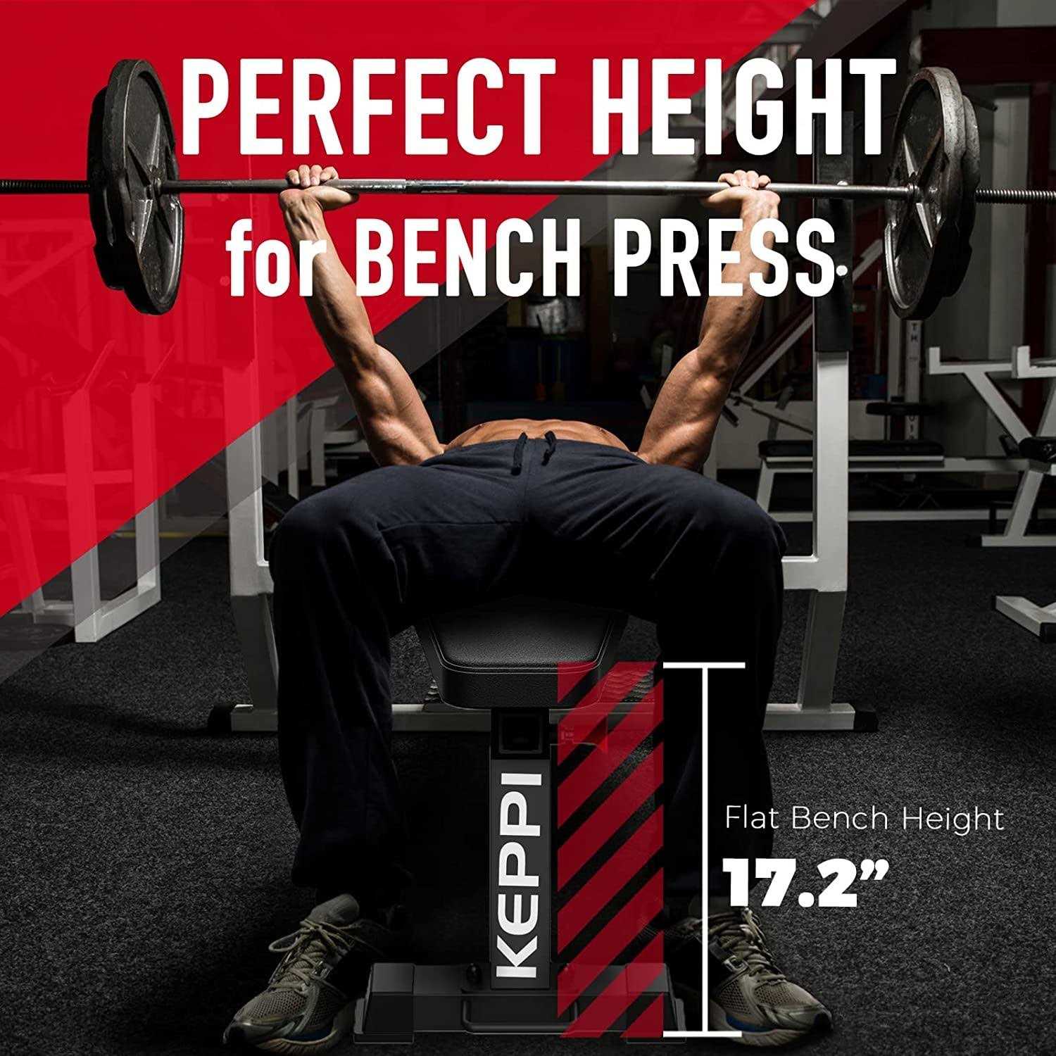 Keppi 1200lb Weight Bench Heavy Duty Bench1000 Pro Adjustable Workout Bench Press Set for Home Gym Strength Training - Sports Supplies Online Store