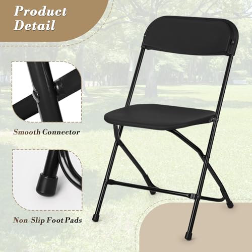 Athena Collection Red Plastic Folding Chairs for Adults, 10 Pack