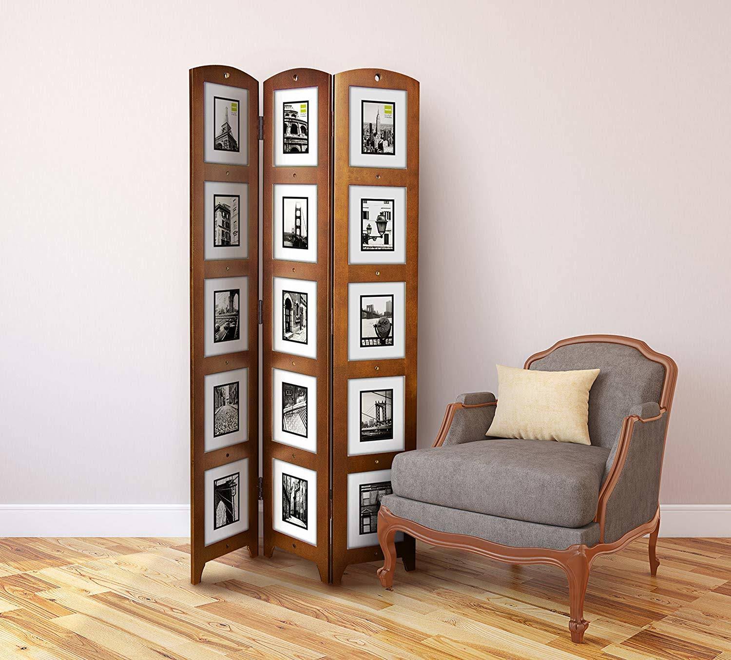 Kiera Grace Triple Panel Floor Photo Screen, 33 by 64.5-Inch, Holds 15 - 5 by 7-Inch Photos, Cairo