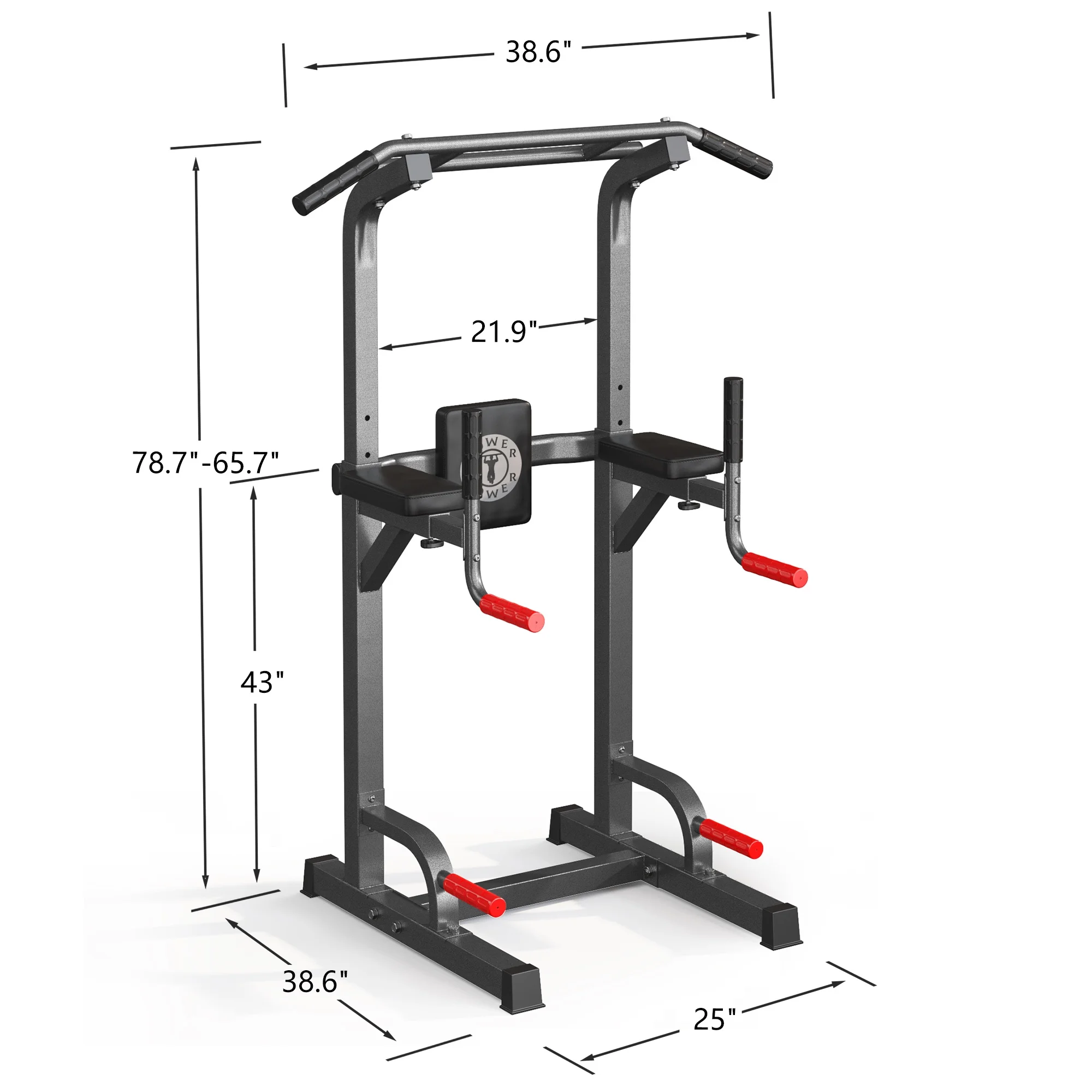 SogesPower Power Tower Dip Station Pull Up Bar Stand with Adjustable Height, Multifuctional Traing Equipment for Home - Radiant Selections