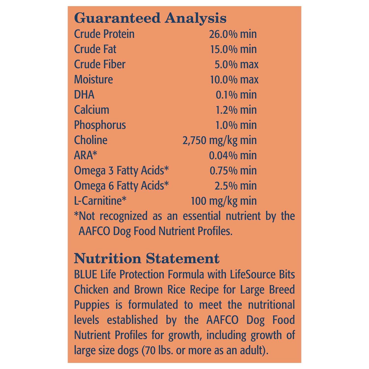 Blue Buffalo Life Protection Formula Natural Chicken and Brown Rice Puppy Large Breed Dry Dog Food - Pet Supplies online store
