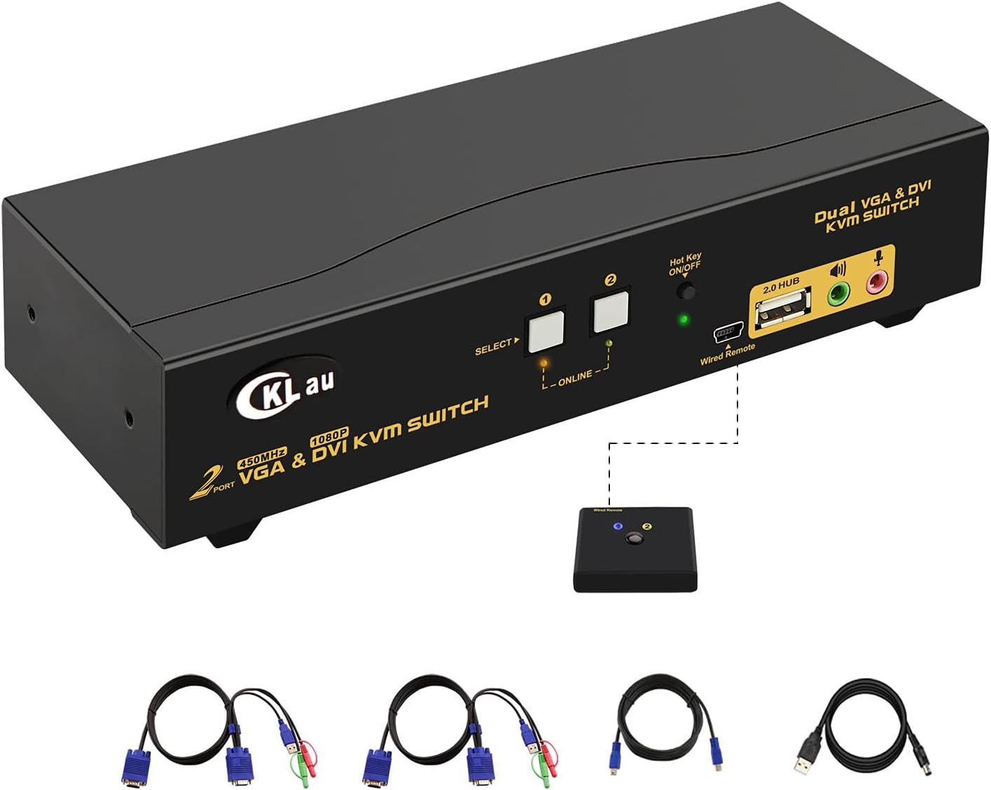 CKLau Dual Port Triple Monitor KVM Switch Displayport with Audio Output