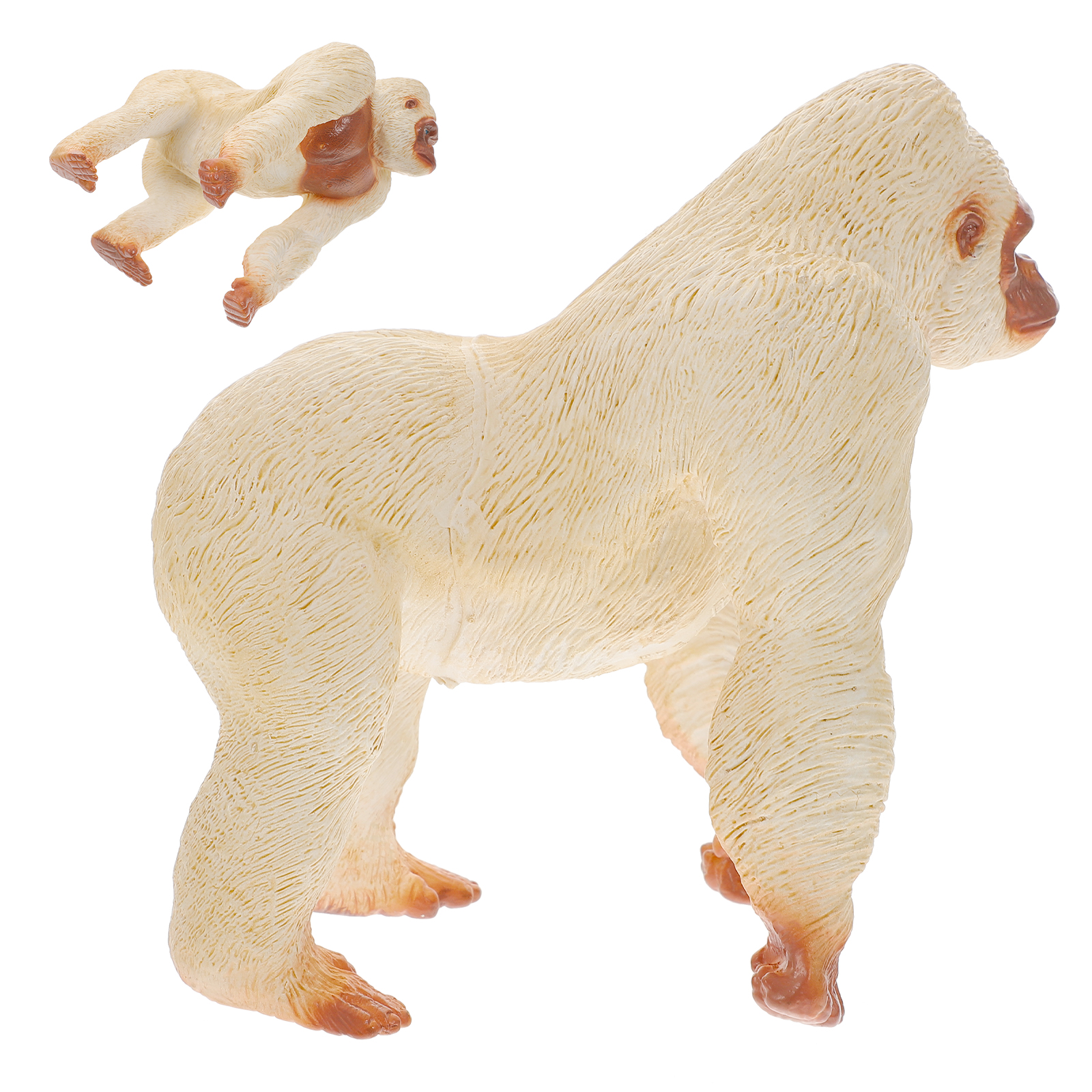 5 Count Decor Models Kids Educational Toys Mini Gorilla Figurine Chimpanzee Figure Forest Animal Figure Orangutan Toy Model Toy Puzzle White Plastic