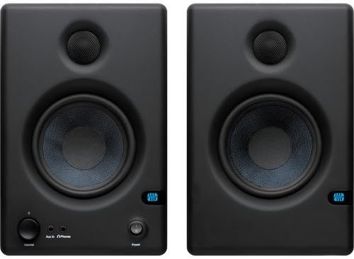 PreSonus Eris E4.5 Hi-Definition 2-Way 4.5" Nearfield Monitors (Pair) with (2) Isolation Pad for Studio Monitor & 10-Feet Instrument Cable