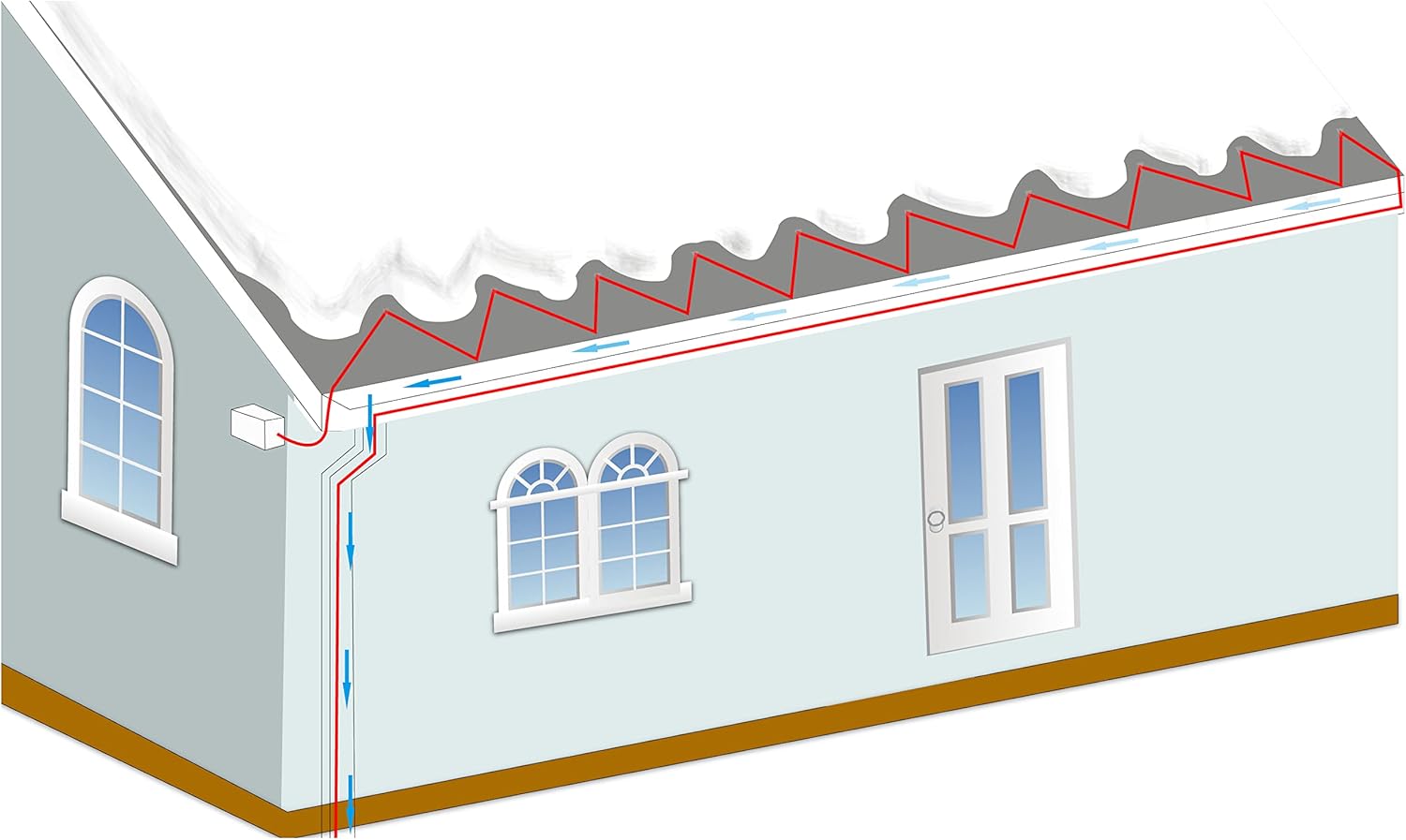 MAXKOSKO 24Ft. Commercial-Grade Gutter Heat Tape for Ice Dam Prevention with 6ft Lighted Plug, 120V, 8w/ft Heating Cable