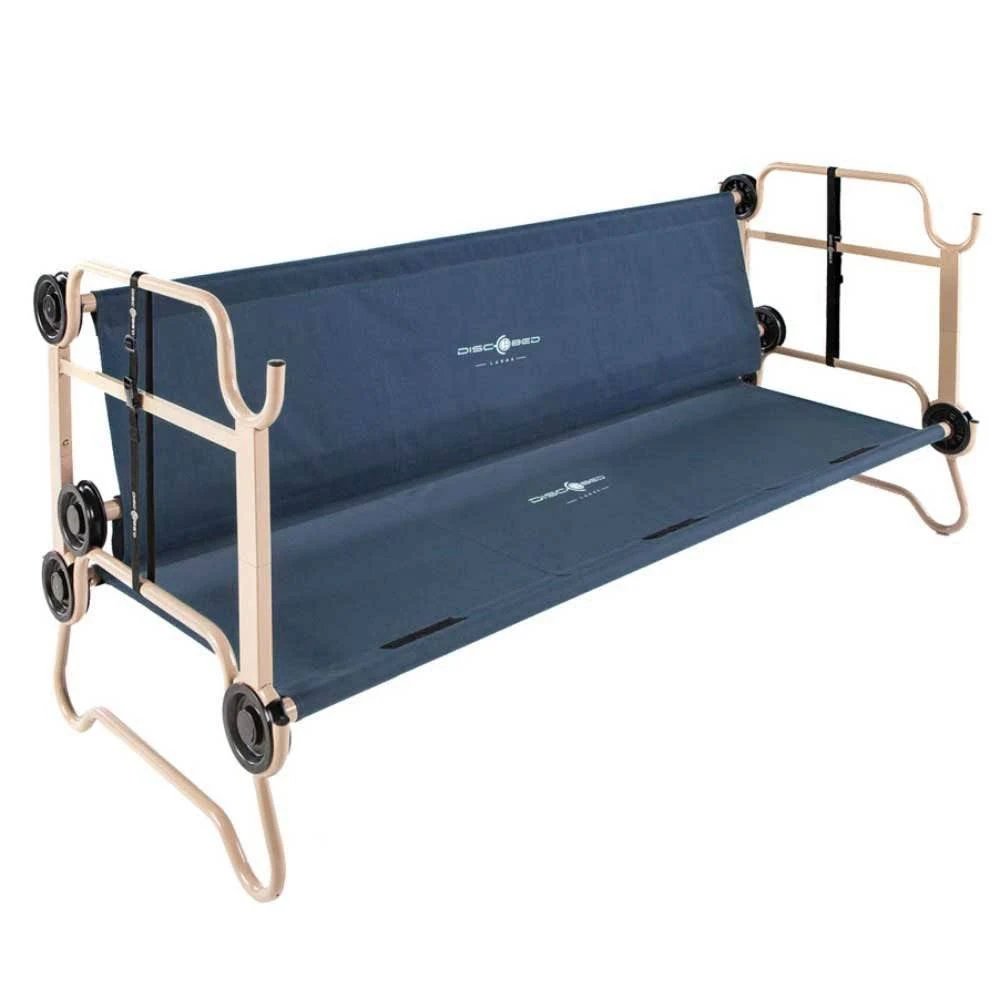 Disc-O-Bed Large Cam-O-Bunk Bunked Double Camping Cot w/ Organizers, Navy Blue
