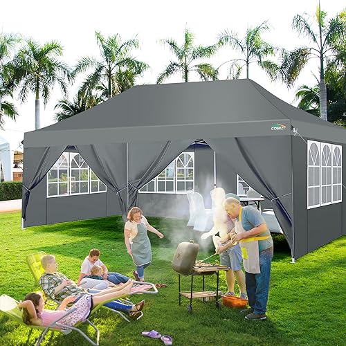 10x10 Pop Up Canopy Tent with 4 Sidewalls and Mesh Windows 2.0